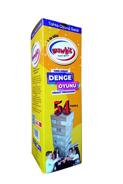 TILSIM YAYINEVİ Vavkit Yüzde Yüz Ahşap 54 Parça Denge Oyunu (boyalı)