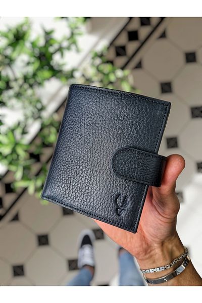 VİSSO 112 Genuine Leather Men's and Women's Wallet Leather Bag with Coin Pocket and External Lock