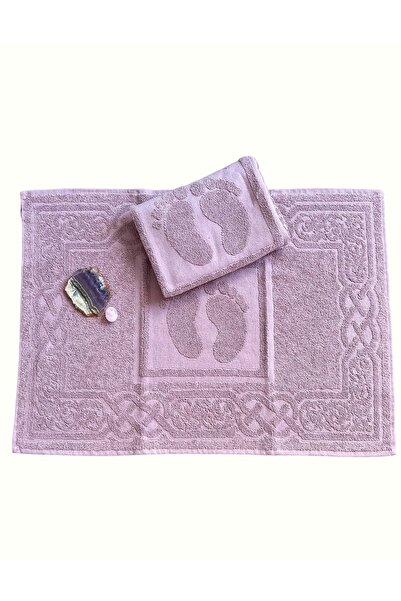 Shopiole قطعتان من مناشف القدم القطنية 100% باللون الأرجواني - مجموعة من قطعتين