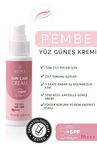 nowy Spf+50 Uvb-uva Pink Touch (pembe) Yüksek Korumalı Yüz Güneş Kremi Leke Karşıtı (arbutın )75 Ml