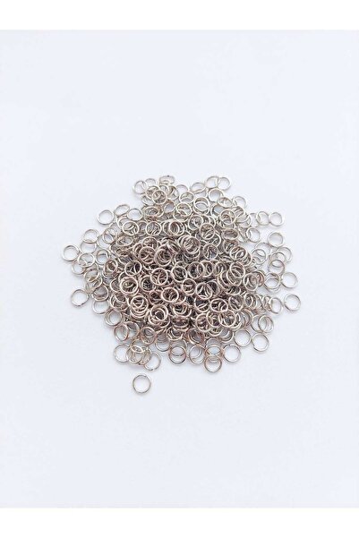 REN AKSESUAR 400 قطعة من حلقات التثبيت الفضية المطلية بالنيكل