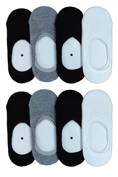 Leement socks Детски чорапи балерина, 8 чифта, безшевни, с невидима лента и пениран памук, с висококачествен силиконов пръст
