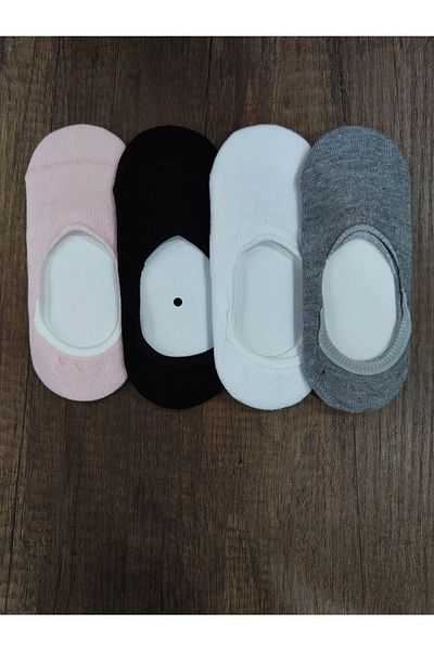 Leement socks Детски чорапи за балерини 4 чифта пенирани памучни безшевни чорапи с качествена силиконова лента Невидими чорапи