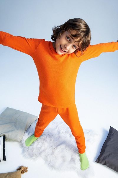 DeFacto Boy's Reversible Long Sleeve Waffle Pajama Set
