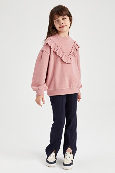DeFacto Dívčí mikina Crew s výstřihem