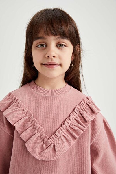 DeFacto Dívčí mikina Crew s výstřihem