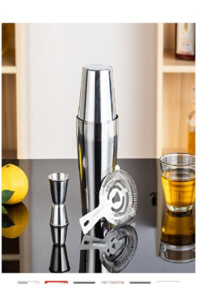timbrado Kokteyl Hazırlama Seti Boston Shaker+Süzgeç+20/40 Jigger