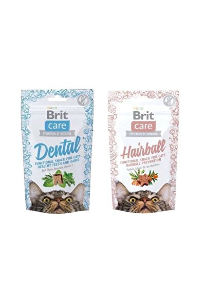 Brit Care 2 Çeşit Karma Dental + Hairball Kedi Ödülü 50 Gr. X 2 Adet