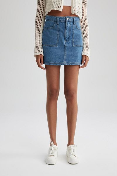 DeFacto Cargo Fit 100% bavlna Jean Mini sukně A9589ax23au