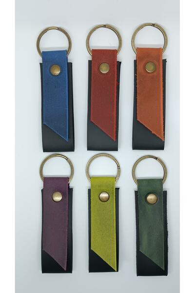 CGATELİER 6 bucăți breloc din piele naturală lucrat manual