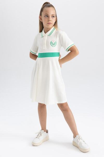 DeFacto Κοριτσίστικο κοντομάνικο πικέ φόρεμα τένις A0273a823sm
