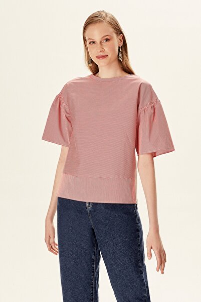 Naramaxx Kolları Volanlı Arkası Penye Bluz