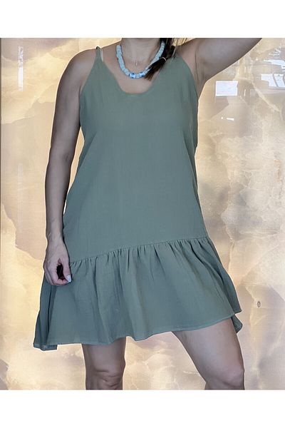 HTPT Rochie cu bretele de muselina