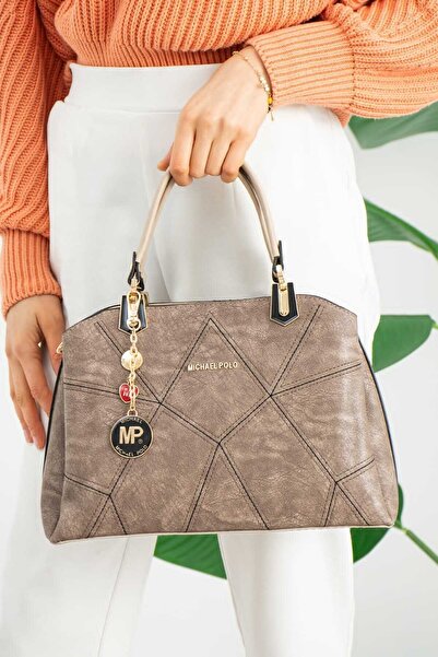 mıchael polo Women's Hand and Shoulder Bag Long Strap 3 Compartment Bag