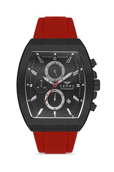 FERRO Claret Red Silicone Cord Men's Wristwatch FM31325D-ZK