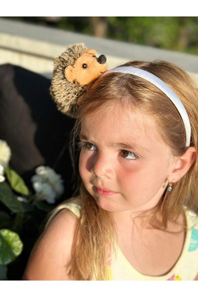 QUEEN AKSESUAR Trend luxury large cute plush hedgehog toy crown women's children's crown