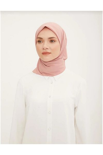 feronis Γυναικείο Μοντέλο Κασκόλ Cazz από βαμβακερό Hijab _ Πούδρα