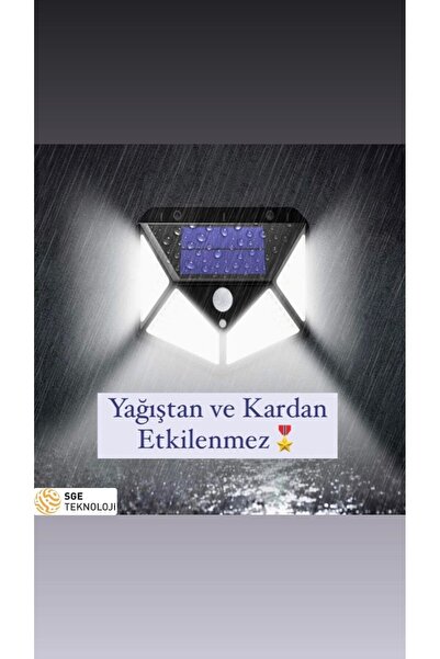 Mighty Solar Bahçe Lambası 100 Ledli Sensörlü Solar Lamba Güneş Enerjili Bahç...
