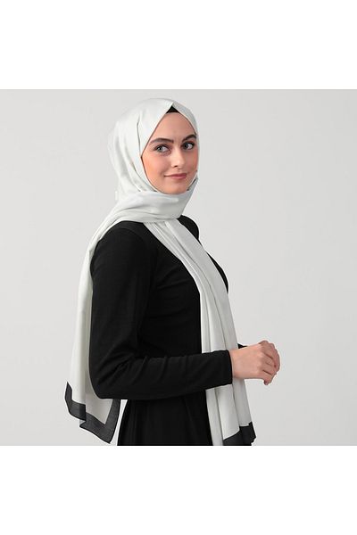 ipekistanbul Cotton Silk Shawl - Solid Color Shawl - Ecru
