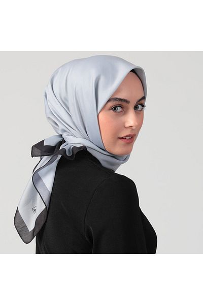 ipekistanbul Eșarfă din mătase din bumbac - Culoare uni - Gri