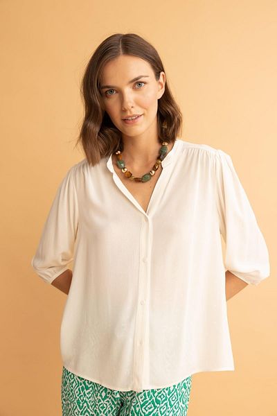 DeFacto Regular Fit Crew Neck Crinkle Fabric Long Sleeve Blouse A6239ax23sm