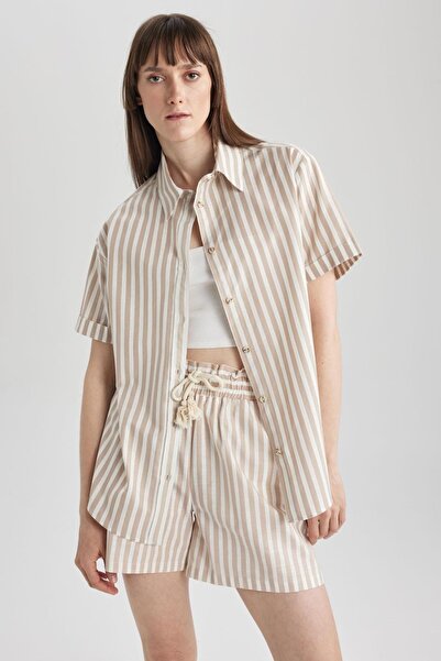 DeFacto Oversize fit košile s krátkým rukávem, 100% bavlna A6393ax23sm