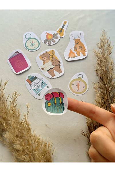 Atölye Merdiven Set de autocolante vintage cu tematică de camping și călătorie