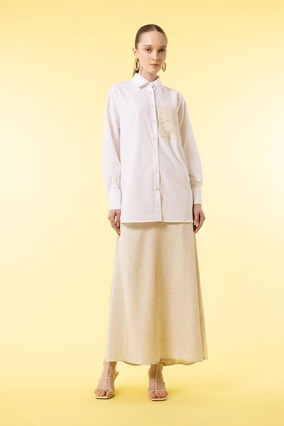 DeFacto Regular Fit Poplin Long Sleeve Shirt Tunic A6648ax23sm