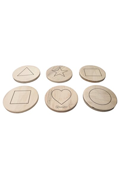 EXOR BABY Şekil Baskılı 6 Lı Ahşap Adım Taşı, Denge Taşı ( Step Stone)