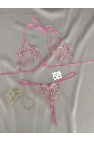MH Moony Homewears Sexy Floral String Bralette Set