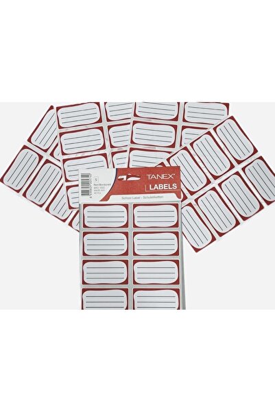 karinabest Etichetă școlară Tanex, o singură culoare, cu chenar simplu, pache...