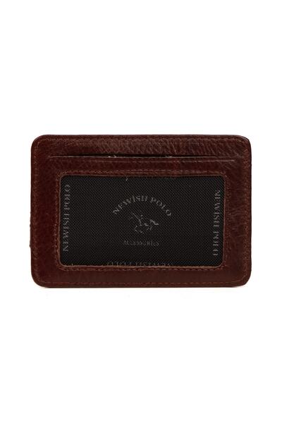 Newish Macchiato Men's Genuine Leather Slim Thin Multi-Function Card Holder (HORIZONTAL) Brown