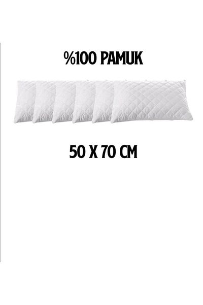 AYHOME 4 Pieces Quilted Liquid Proof Pillow Cover Pillow Protector Pillow Case Cotton White 50x70 Cm