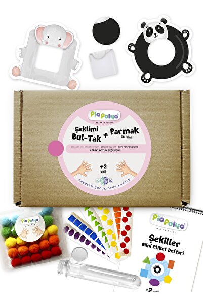 piapolya Şeklimi Bul-Tak + Parmak Gelişimi | Şekiller Mini Etiket Defteri | T...