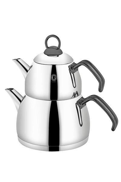 Glore Benevento Steel Medium Size Teapot - Smoked 2 Liters