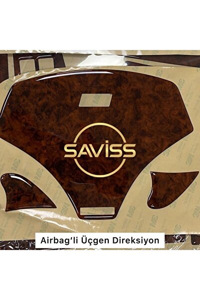 Saviss Fiat Tempra Tipo Maun Gül desen Üçgen Direksiyon uyumlu Maun Kaplama (...