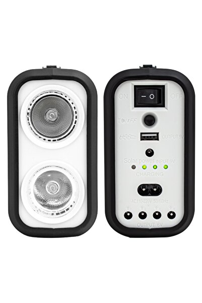 nelerbulurum PANELLİ SOLAR LAMBA 3 AMPULLÜ SET POWERBANK ÖZELLİKLİ AKÜLÜ SOLAR IŞILDAK FENER