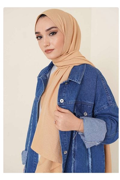 Trablus Hijab Women's Cotton Jazz Shawl Beige