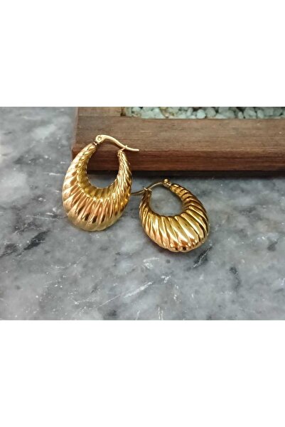 selenceaksesuar Vintage Bombeli Çelik Küpe