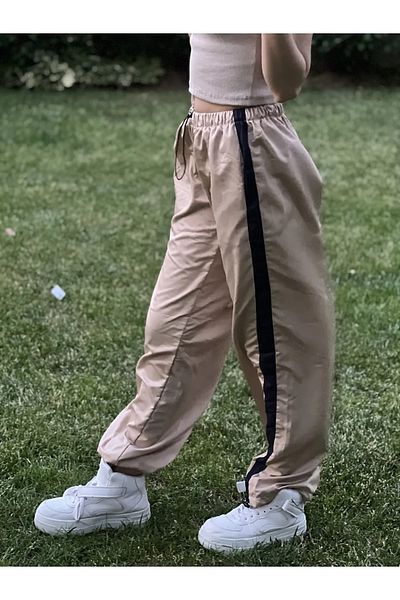 Gofeel Black Line Detail Adjustable Loose Vintage Sweatpants
