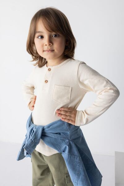 DeFacto Chlapecké tričko s dlouhým rukávem s výstřihem