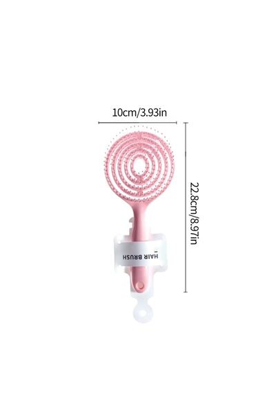 Beauty Box 3 Boyutlu Büyük Sihirli Kıvırcık Kabarık Dolaşık Kırmayan Saç Masaj Fırçası Barbie Pembesi