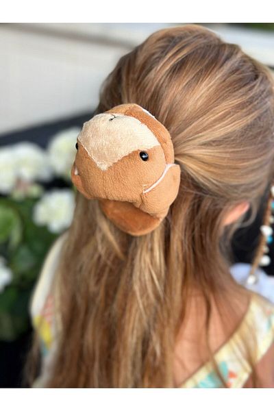 QUEEN AKSESUAR Luxury fashion cute plush puppy teddy dog slippers female child automatic pensli buckle