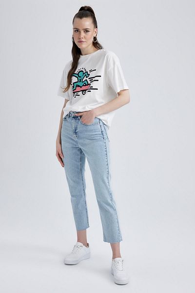 DeFacto Pantaloni din jeans Mary Vintage, cu talie înaltă, cu tăiere dreaptă