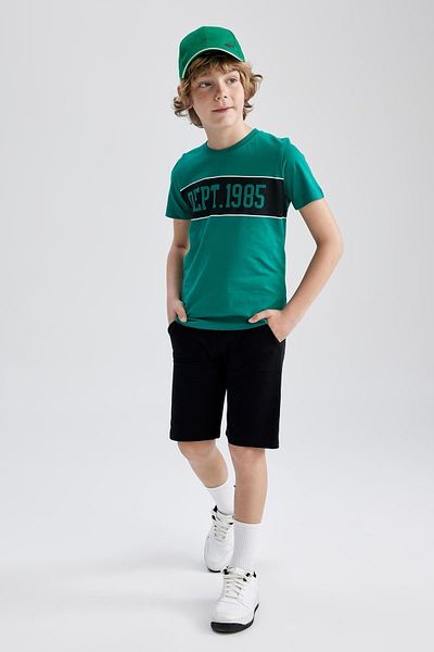 DeFacto Boy's Crew Neck Printed Short Sleeve T-Shirt Z8003a623sm