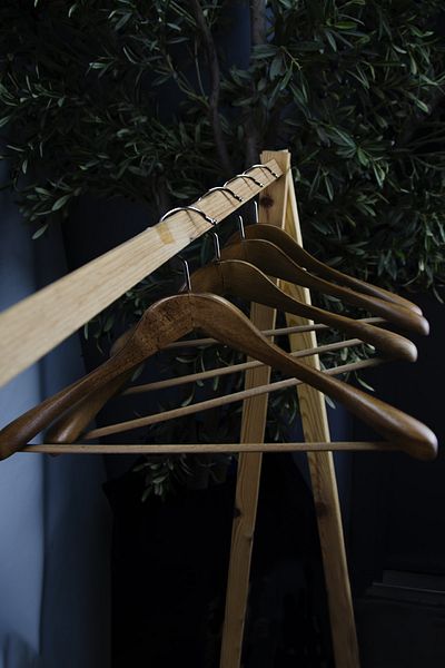 NYN Wooden Hanger Thick Shoulder Formed Suit Jacket Hanger Walnut Color 2 Pieces