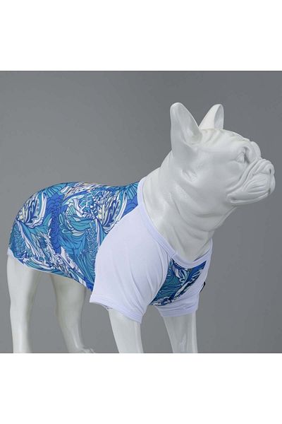 Lindodogs Blue Flowers Small, Medium and Large Breed Dog T-shirt