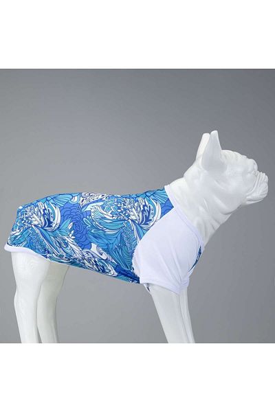 Lindodogs Blue Flowers Small, Medium and Large Breed Dog T-shirt