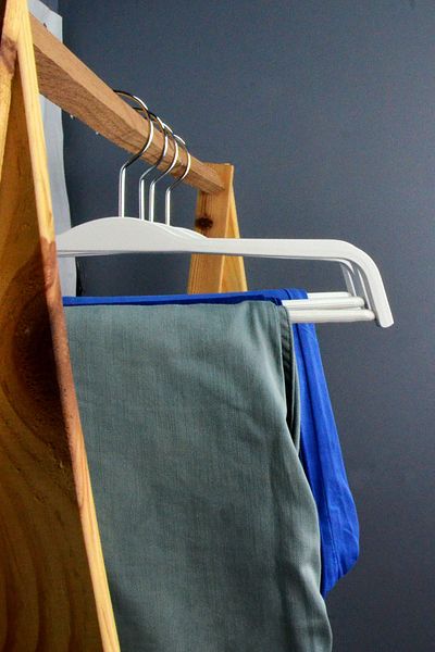 NYN Wooden Bar Trouser Hanger White Color 6 Pieces