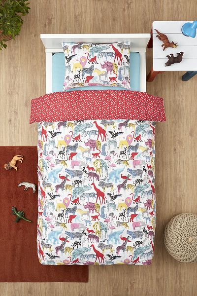 Karaca Home Duvet Cover Set 100% Cotton Single Young Animal (fitted)